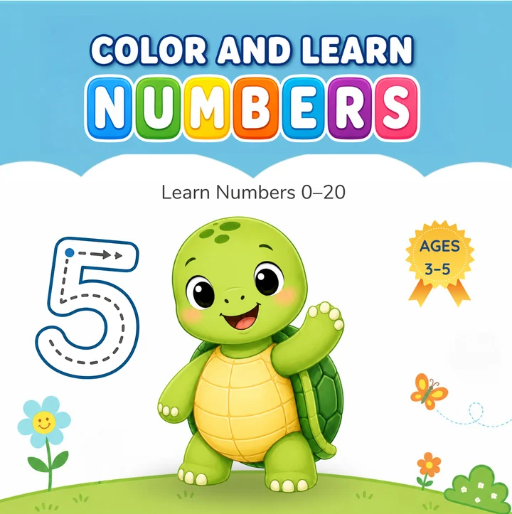 Color and Learn Numbers by Little Glow Publishing, cover