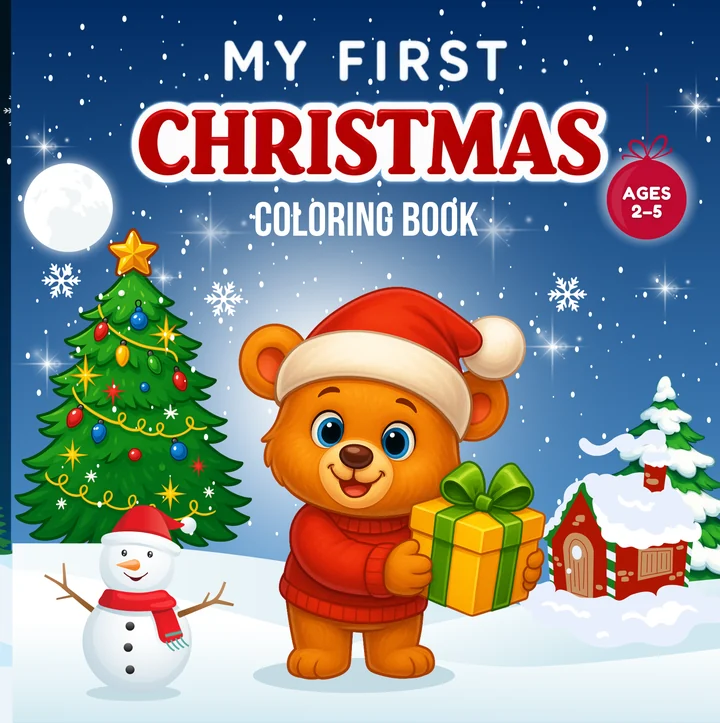 My First Christmas Coloring Book by Little Glow Publishing, cover